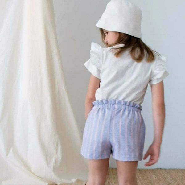 オーガニックコットン キッズスラブラッフルTシャツ(半袖)