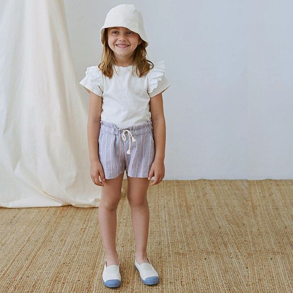 オーガニックコットン キッズスラブラッフルTシャツ(半袖)