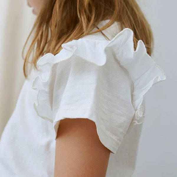 オーガニックコットン キッズスラブラッフルTシャツ(半袖)