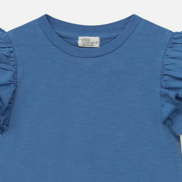 オーガニックコットン キッズスラブラッフルTシャツ(半袖)