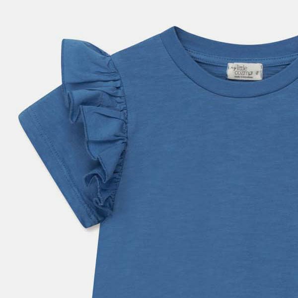 オーガニックコットン キッズスラブラッフルTシャツ(半袖)