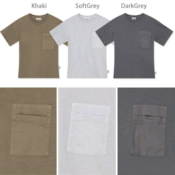 オーガニックコットン キッズスラブポケット付きTシャツ(半袖)