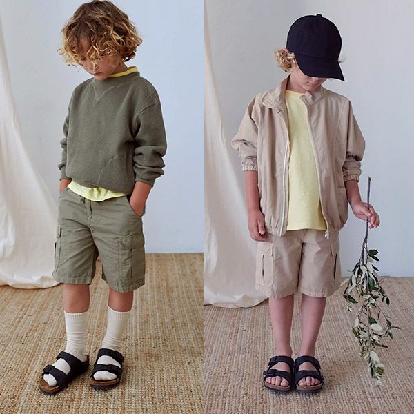 オーガニックコットン キッズポプリンバミューダパンツ