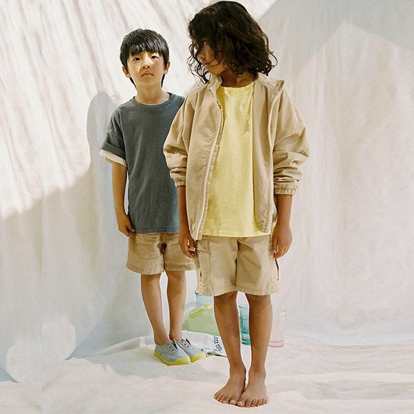 オーガニックコットン キッズポプリンバミューダパンツ