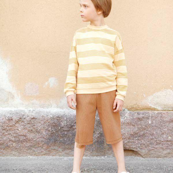 オーガニックコットン キッズ リブハーフパンツ