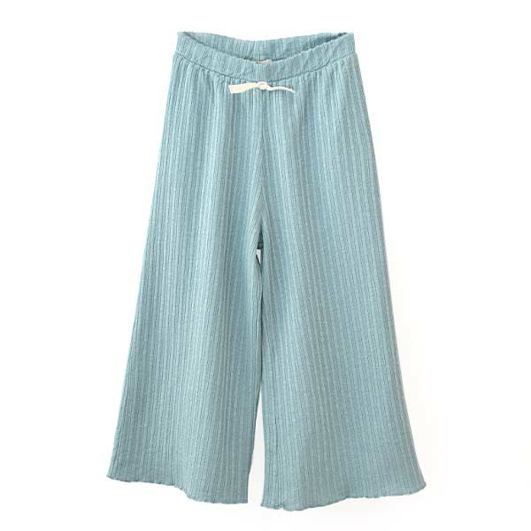 オーガニックコットン キッズ リブワイドパンツ