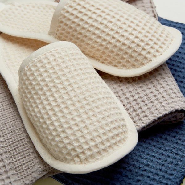 オーガニックコットン ワッフルスリッパ