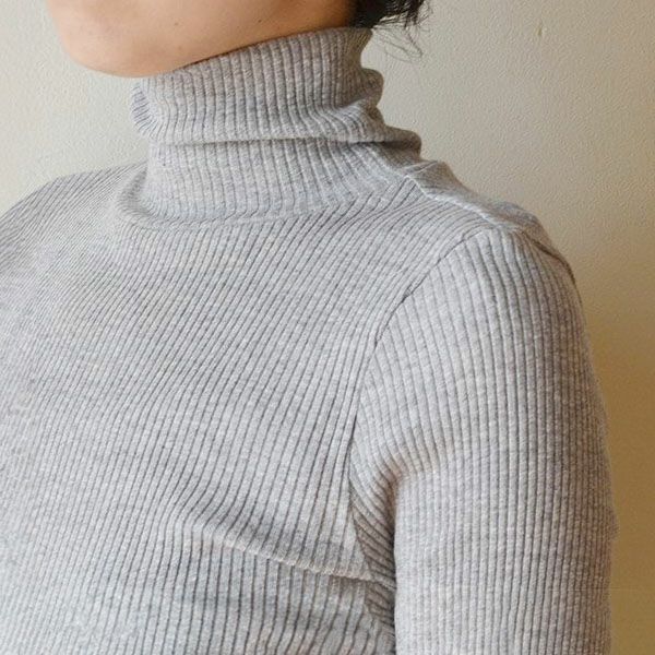 オーガニックコットン リブタートルネックＮ