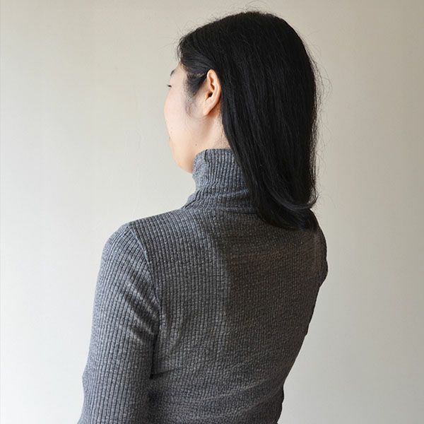 オーガニックコットン リブタートルネックＮ
