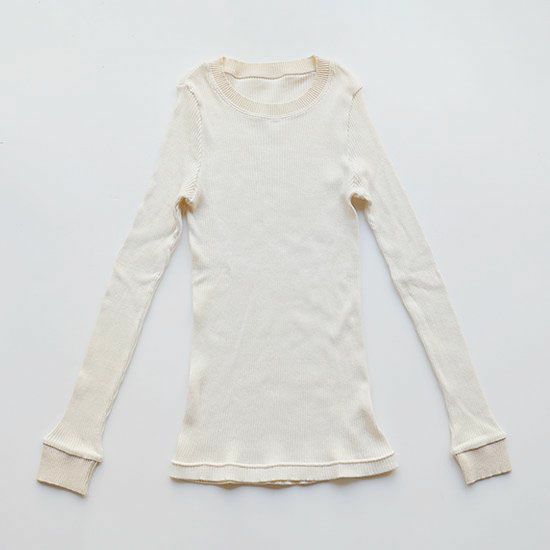 オーガニックコットン リブクルーネックＮ