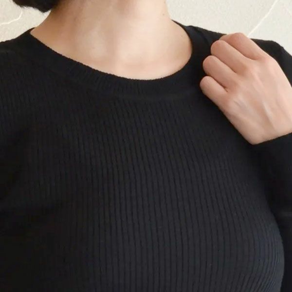 オーガニックコットン リブクルーネックＮ