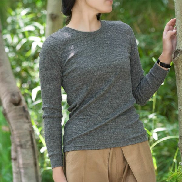 オーガニックコットン リブクルーネックＮ