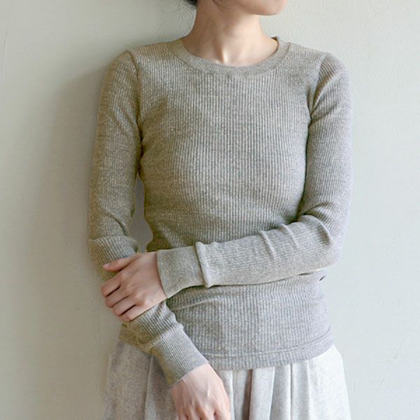 オーガニックコットン リブクルーネックＮ
