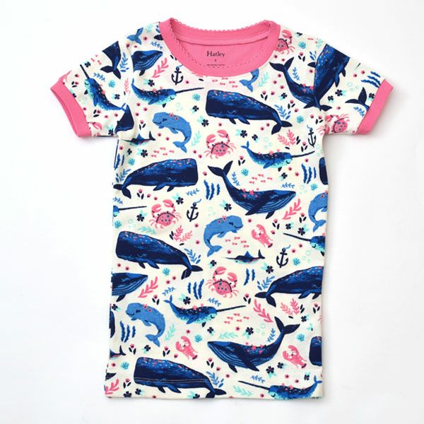 オーガニックコットン キッズ パジャマ（半袖）AquaticFriends