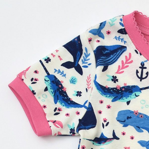 オーガニックコットン キッズ パジャマ（半袖）AquaticFriends