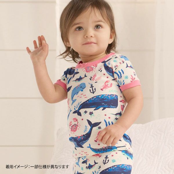 オーガニックコットン キッズ パジャマ（半袖）AquaticFriends