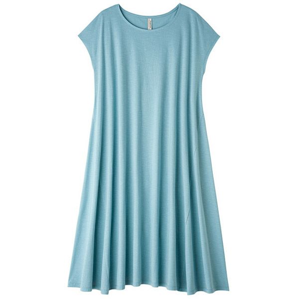 オーガニックコットン スラブ天竺サイドフレアドレス