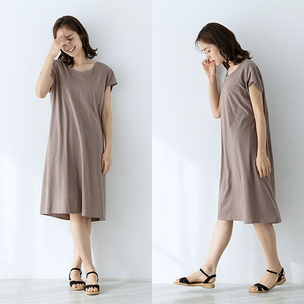 【SALE／10%OFF】オーガニックコットン バックツイストドレス