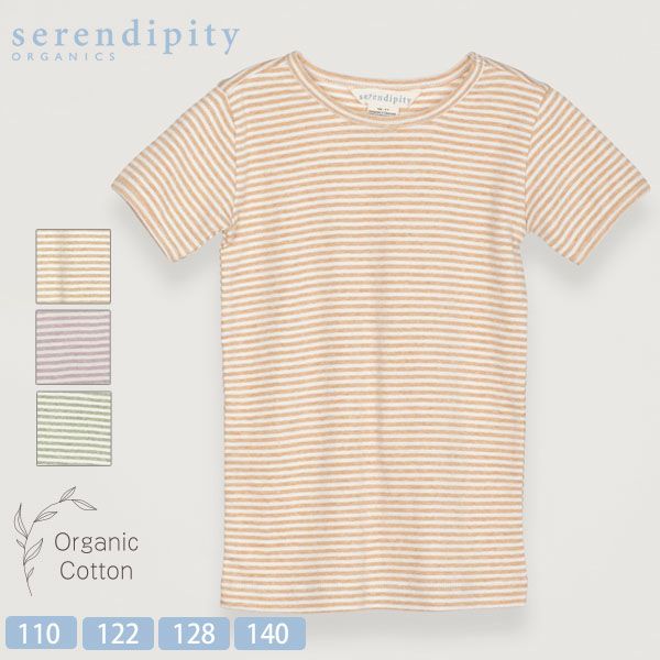 オーガニックコットン キッズ フライスTシャツStripe (半袖)