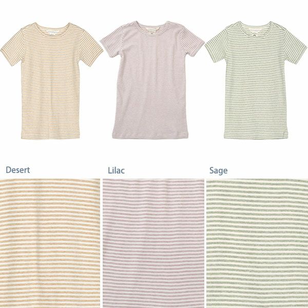 オーガニックコットン キッズ フライスTシャツStripe (半袖)
