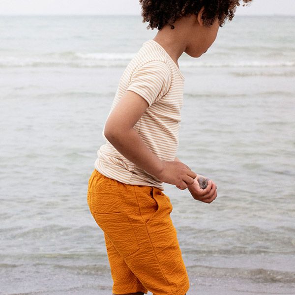 オーガニックコットン キッズ フライスTシャツStripe (半袖)