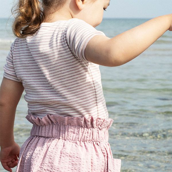 オーガニックコットン キッズ フライスTシャツStripe (半袖)