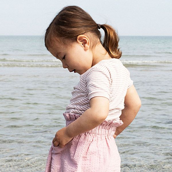 オーガニックコットン キッズ フライスTシャツStripe (半袖)