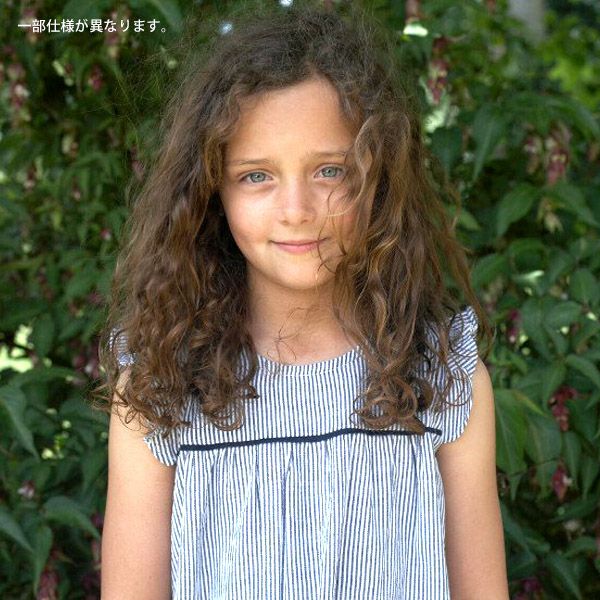 オーガニックコットン キッズシアサッカーシフトドレス