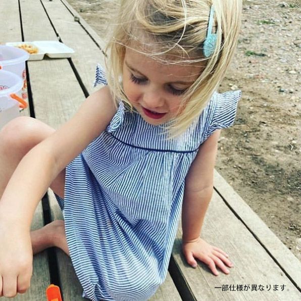 オーガニックコットン キッズシアサッカーシフトドレス