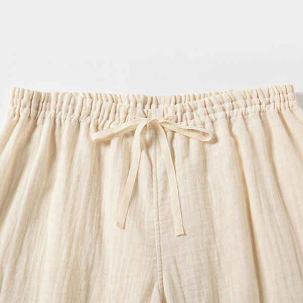 オーガニックコットン 追撚ダブルガーゼ半袖パジャマ ナチュラル M