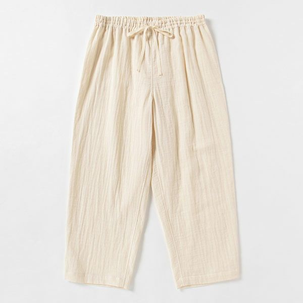 オーガニックコットン 追撚ダブルガーゼ半袖パジャマ ナチュラル M