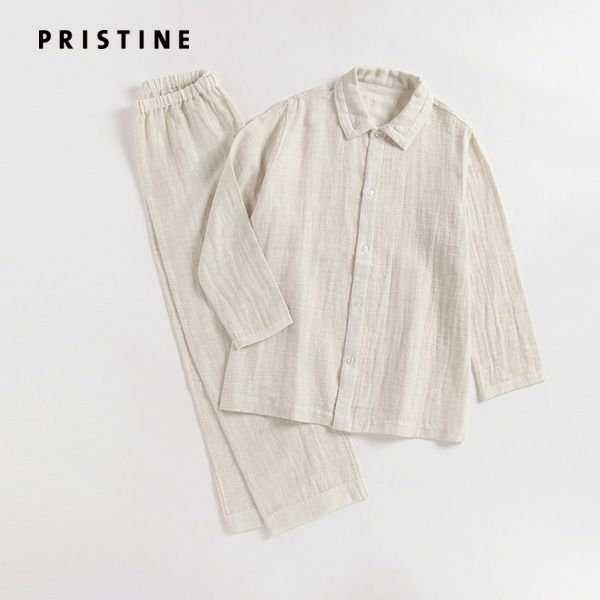 オーガニックコットン&リネン ダブルガーゼパジャマ