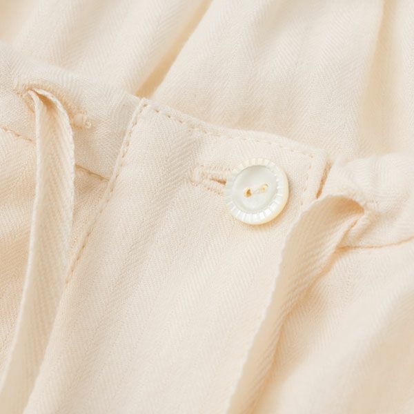 オーガニックコットン ヘリンボンギャザープルオーバーセット(半袖) ナチュラル M