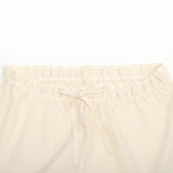 オーガニックコットン ヘリンボンギャザープルオーバーセット(半袖) ナチュラル M