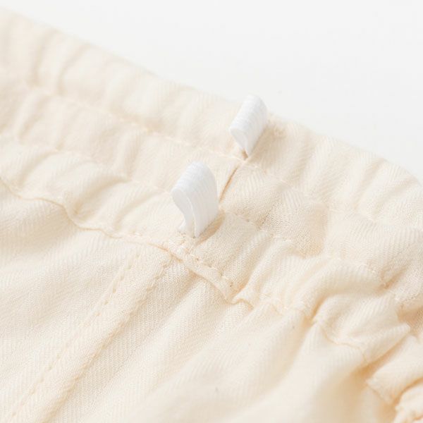 オーガニックコットン ヘリンボンギャザープルオーバーセット(半袖) ナチュラル M