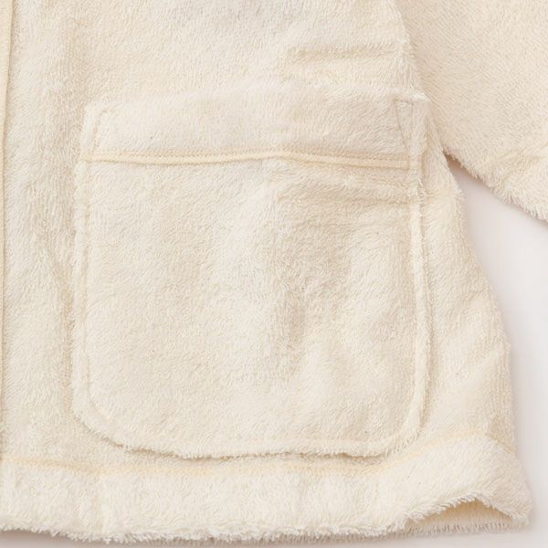 オーガニックコットン ベビー パーカーバスローブ きなり 50-90