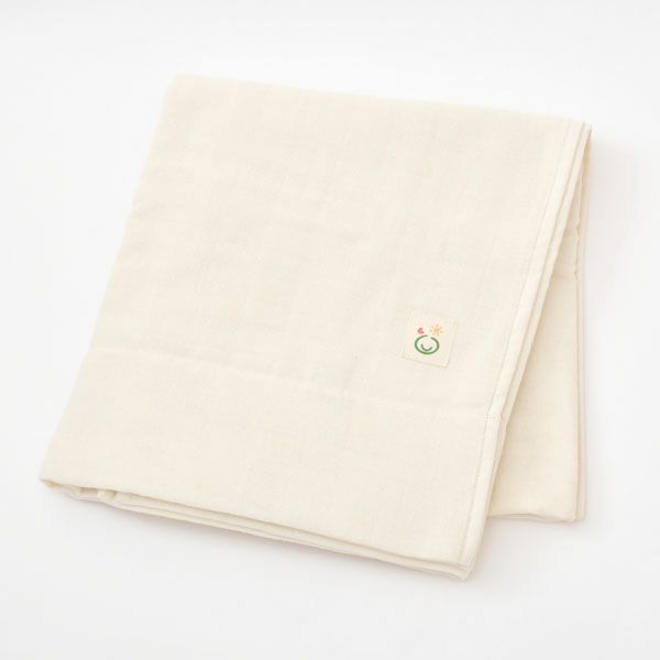 オーガニックコットン ベビー 三重織おくるみガーゼケット きなり 80×130
