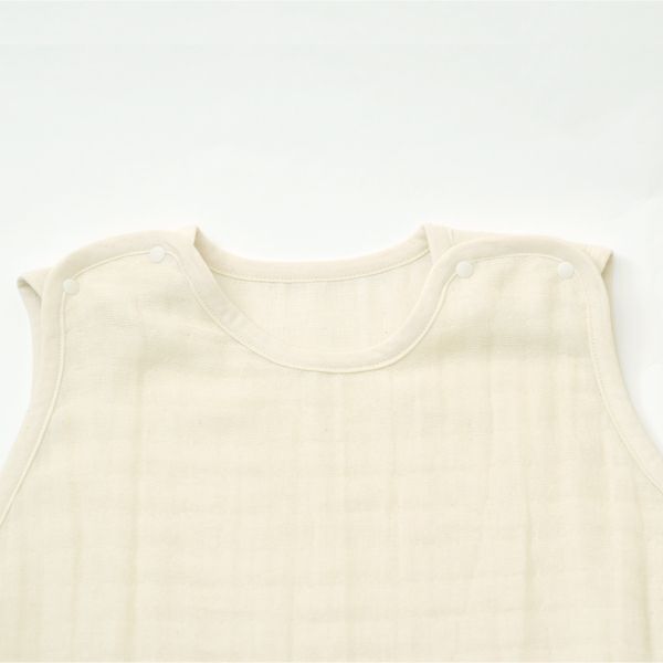 オーガニックコットン ベビー 三重織ガーゼスリーパー きなり 50-90