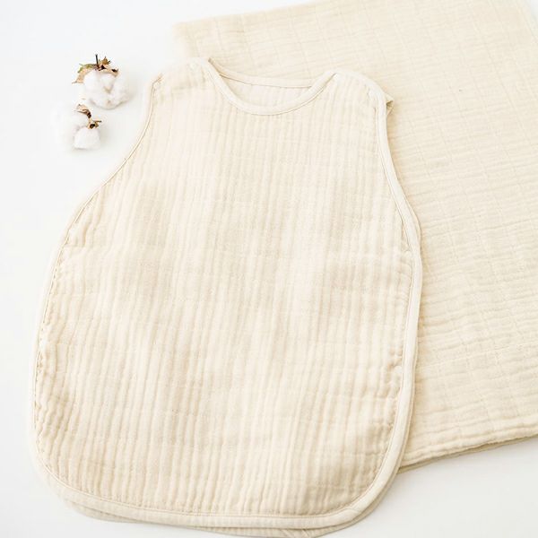 オーガニックコットン ベビー 三重織ガーゼスリーパー きなり 50-90