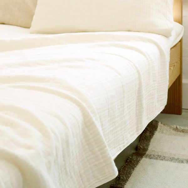 オーガニックコットン 三重織ガーゼケット シングル きなり