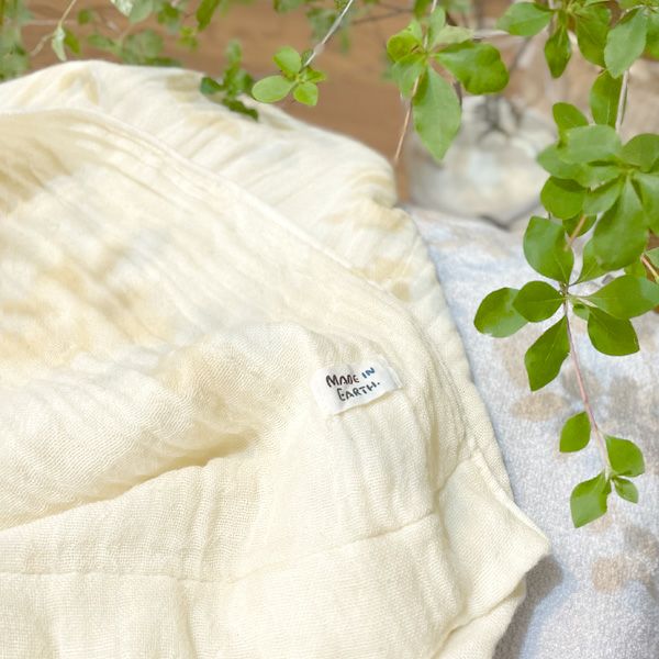 オーガニックコットン 三重織ガーゼケット シングル きなり