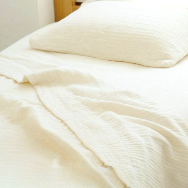 オーガニックコットン 三重織ガーゼケット シングル きなり