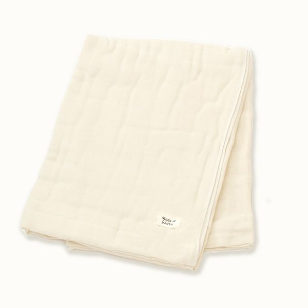 オーガニックコットン 三重織ガーゼケット シングル きなり