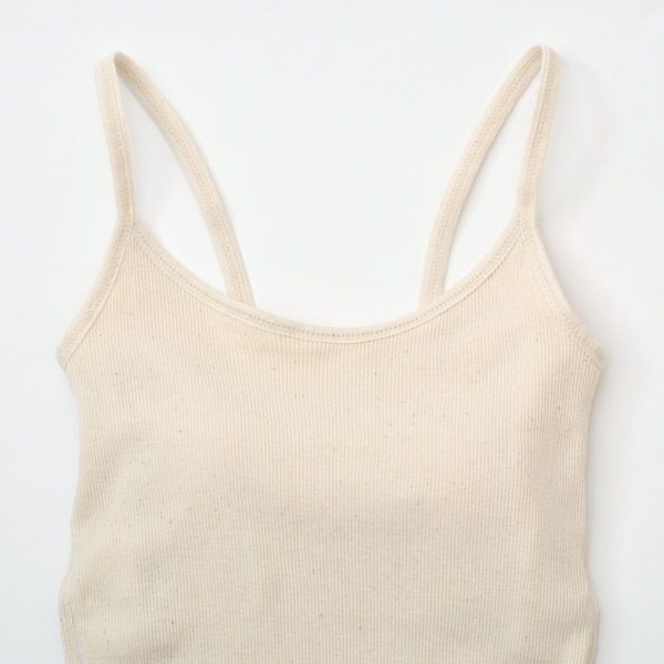 オーガニックコットン リブ編みカップ付キャミソール