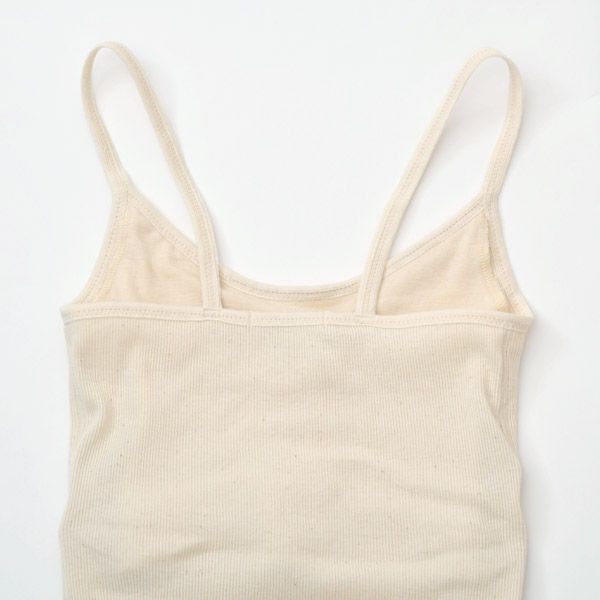 オーガニックコットン リブ編みカップ付キャミソール