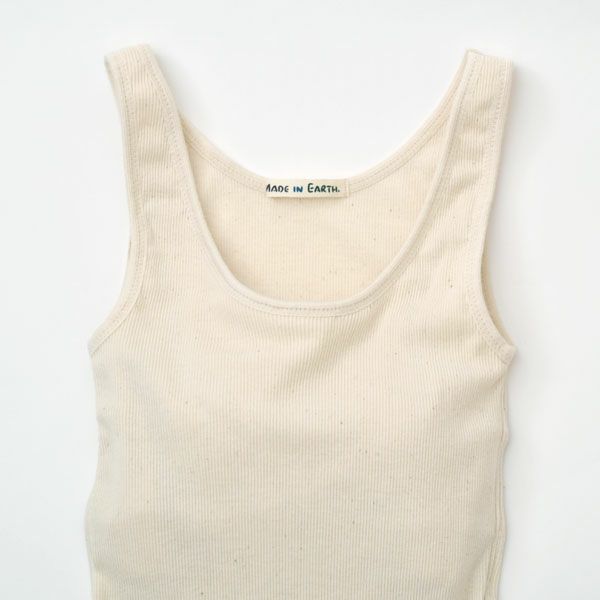 オーガニックコットン リブ編みカップ付ノースリーブ