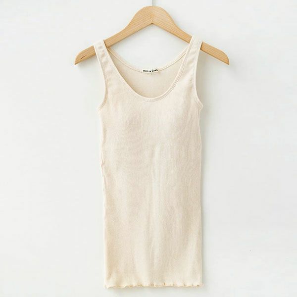 オーガニックコットン リブ編みカップ付ノースリーブ