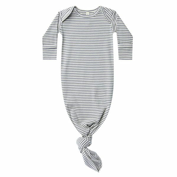 オーガニックコットン ベビーリブ結びガウン(長袖)