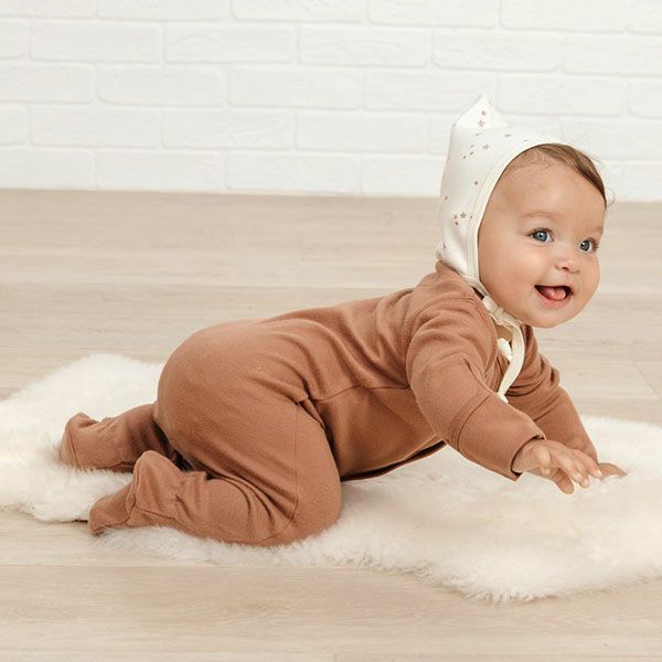 オーガニックコットン ベビー 足つきカバーオール(長袖)