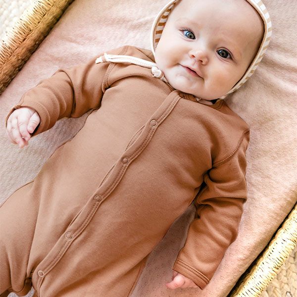 オーガニックコットン ベビー 足つきカバーオール(長袖)